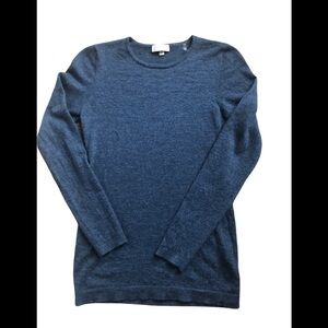Kinross 100% Cashmere Crewneck Sweater Blue Sz S Cozy Soft Quiet Luxury Classic
